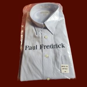 Paul Fredrick Non-iron Cotton Stripe Dress Shirt